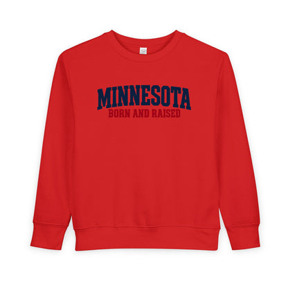 Minnesota Born and Raised Minimal Heritage Unisex Toddler Sweatshirt