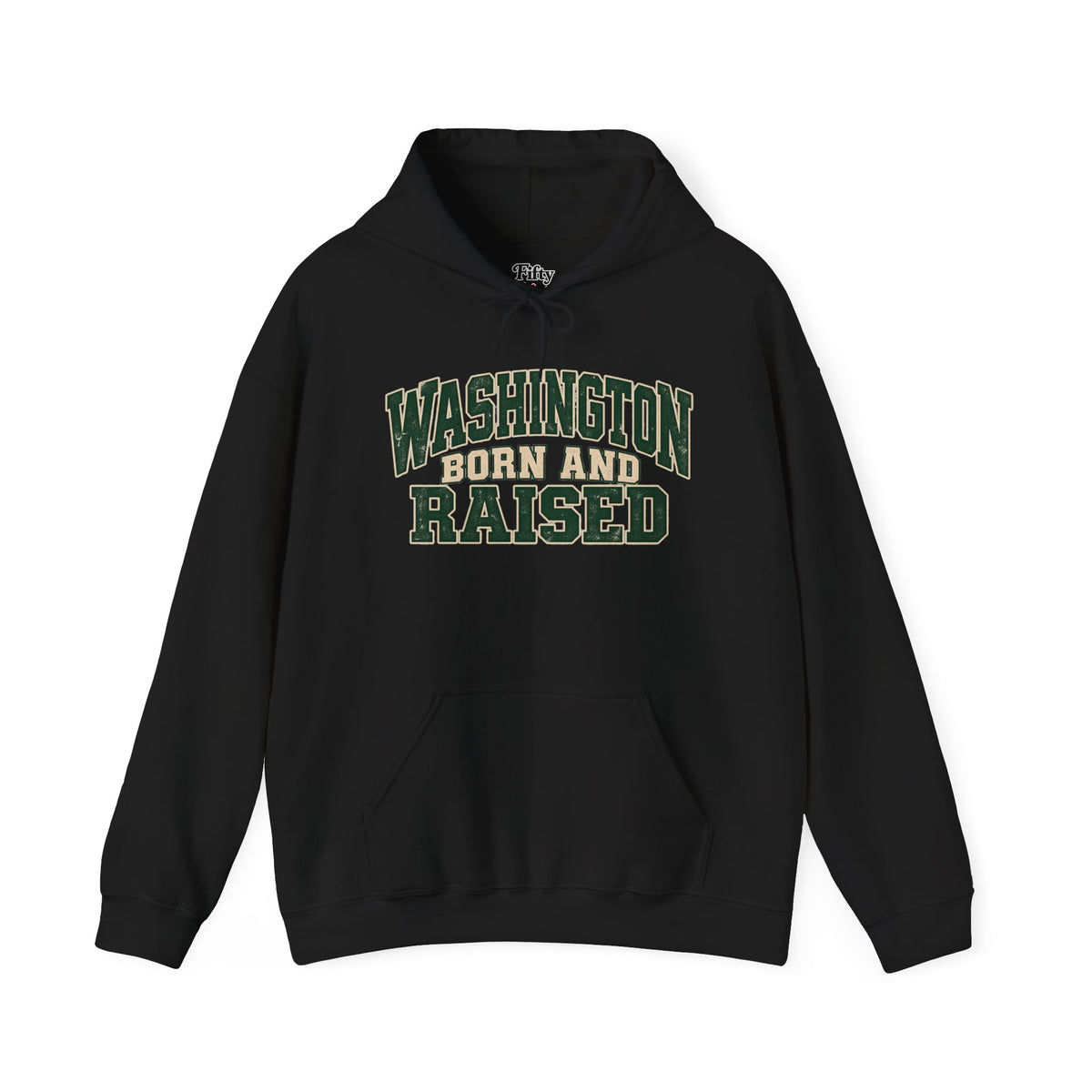 Washington Born and Raised Unisex Hoodie State Name Graphic