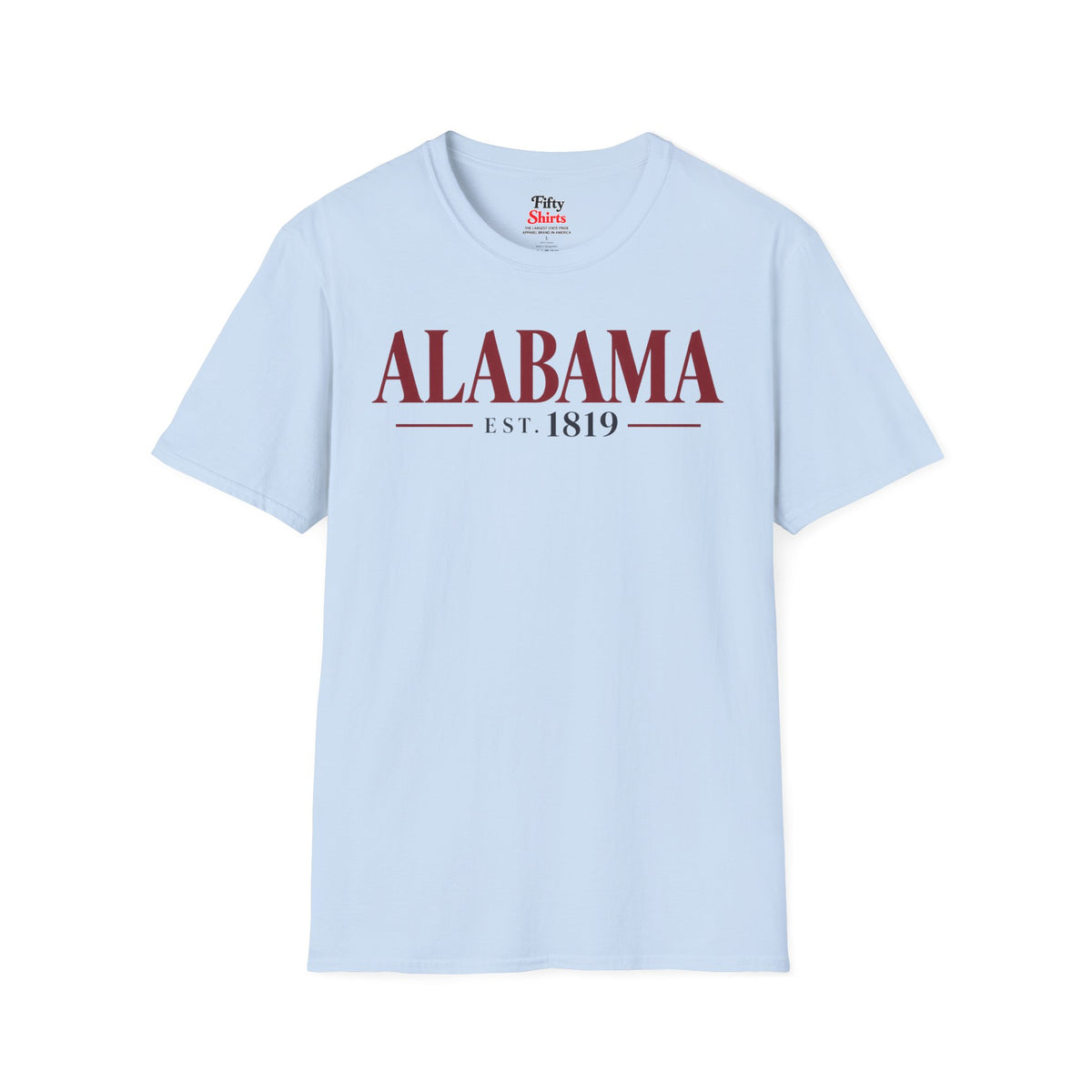 Alabama Est 1819 Unisex Softstyle T Shirt State Name Graphic Tee