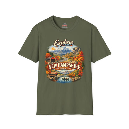 Explore New Hampshire Unisex Softstyle T Shirt State Pride Graphic Tee Collections FS03