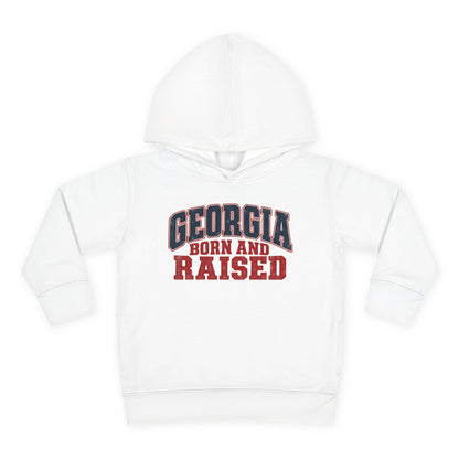 Georgia Born and Raised Rustic Southern Unisex Toddler Pullover Fleece Hoodie