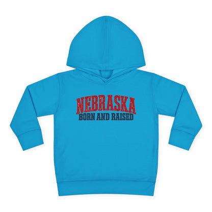 Nebraska Born and Raised Great Plains Heritage Unisex Toddler Pullover Fleece Hoodie