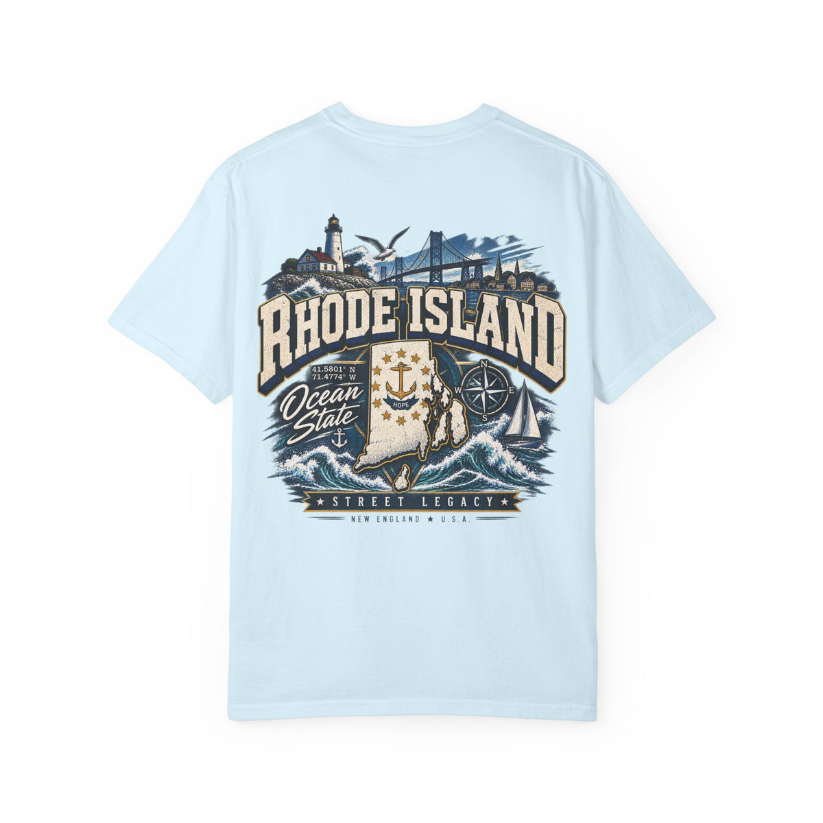 Rhode Island Street Legacy Unisex Comfort Color 1717 Streetwear Graphic Tee