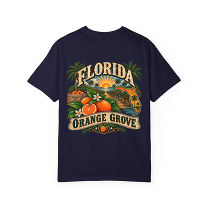 Florida Orange Grove  Unisex Comfort Color 1717 Streetwear Graphic Tee