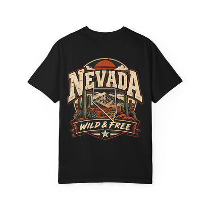 Nevada Wild & Free Unisex Comfort Color 1717 Streetwear Graphic Tee