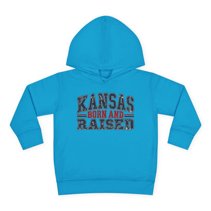 Kansas Born and Raised Vintage Americana Unisex Toddler Pullover Fleece Hoodie