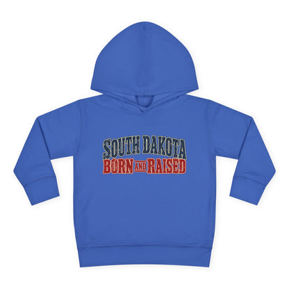South Dakota Born and Raised Old-School Souvenir Unisex Toddler Pullover Fleece Hoodie