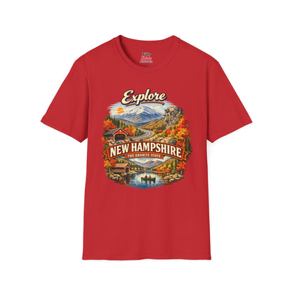 Explore New Hampshire Unisex Softstyle T Shirt State Pride Graphic Tee Collections FS03