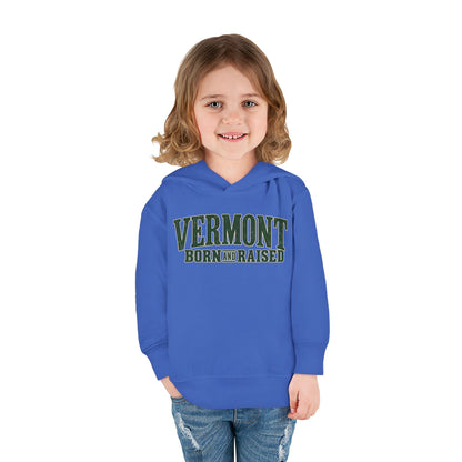 Vermont Born and Raised Premium Vermont Heritage Unisex Toddler Pullover Fleece Hoodie