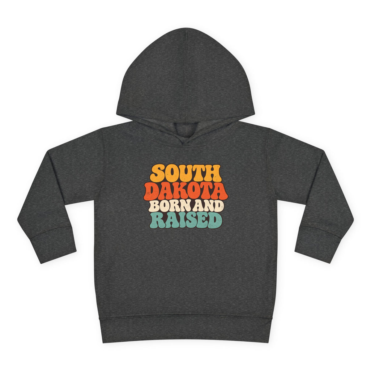 South Dakota Born and Raised Retro 1970s Unisex Toddler Pullover Fleece Hoodie