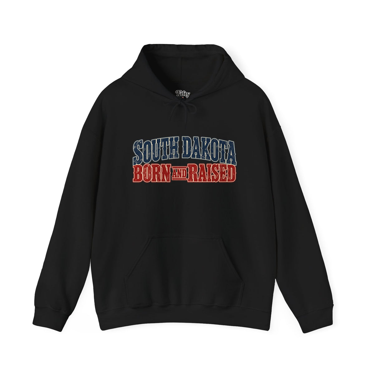 South Dakota Born and Raised Old-School Souvenir Unisex Hoodie Graphic