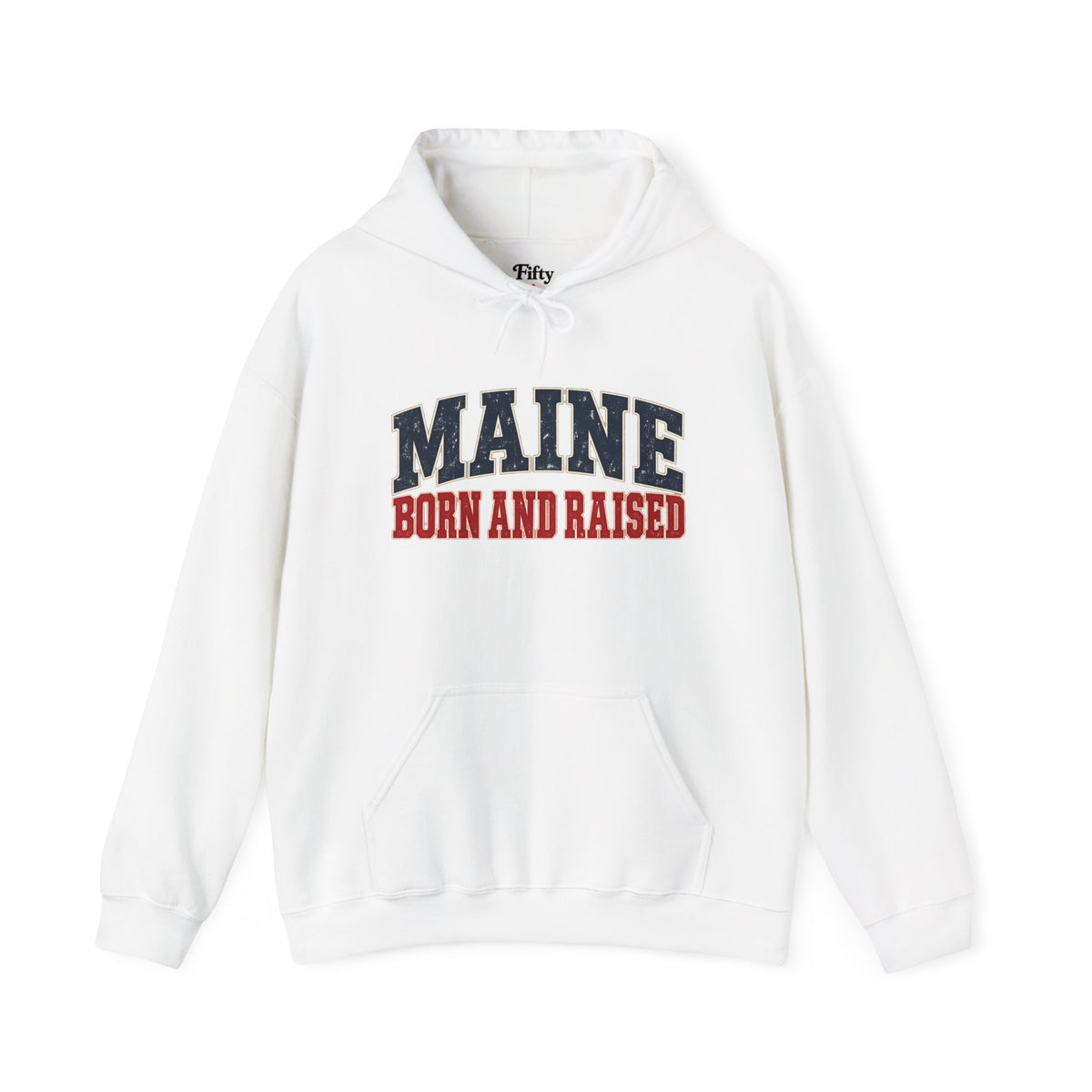 Maine Born and Raised New England Americana Unisex Hoodie Graphic