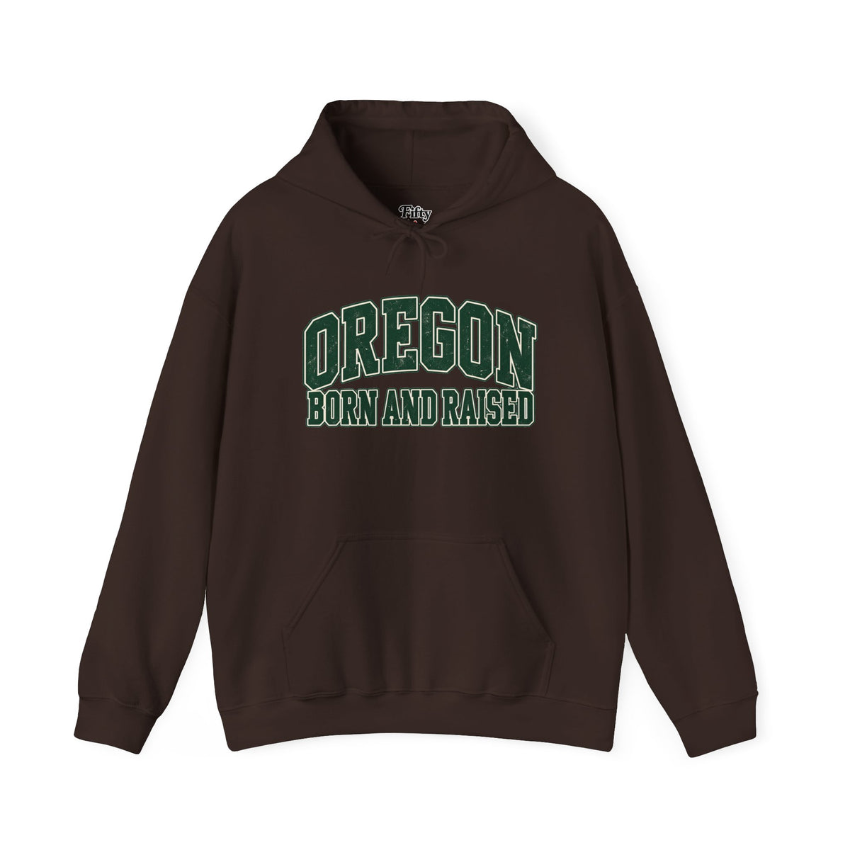 Oregon Born and Raised Unisex Hoodie State Name Graphic