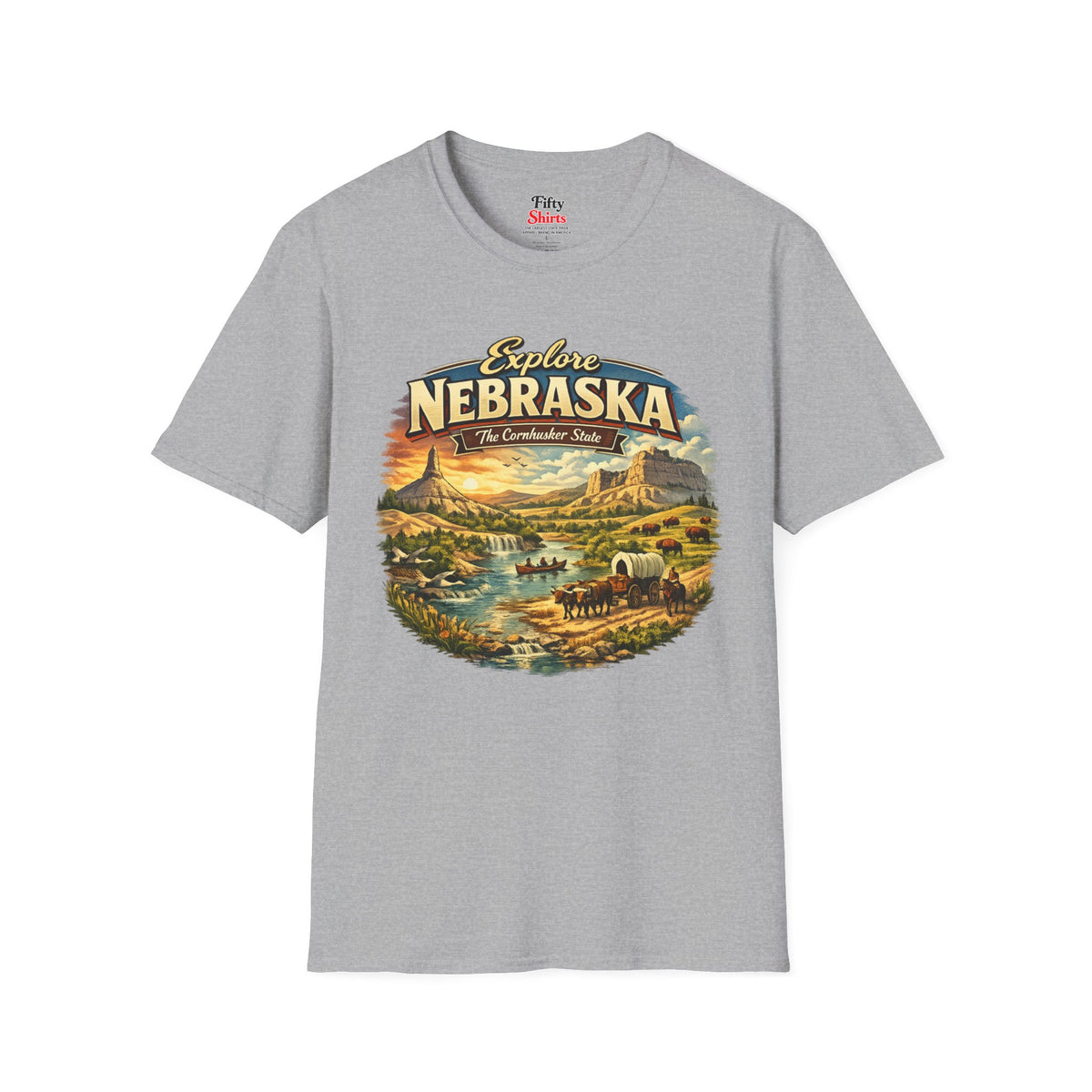 Explore Nebraska Unisex Softstyle T Shirt State Pride Graphic Tee Collections FS03