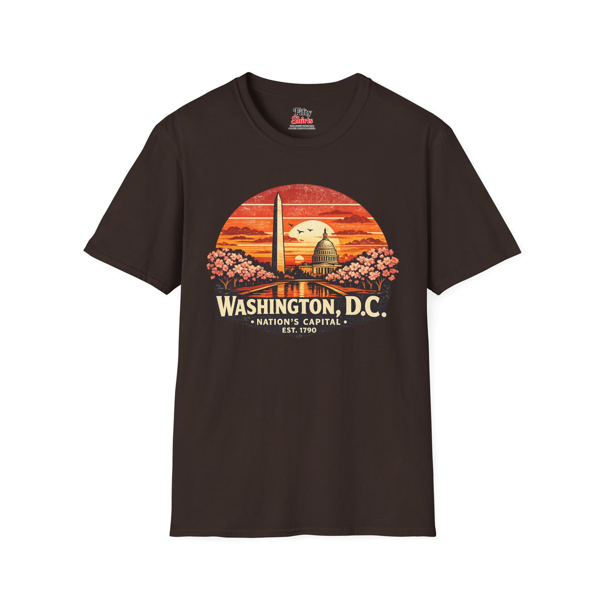 Washington D.C. Monument Sunset Unisex Softstyle T Shirt State Pride Graphic Tee Collections FS03
