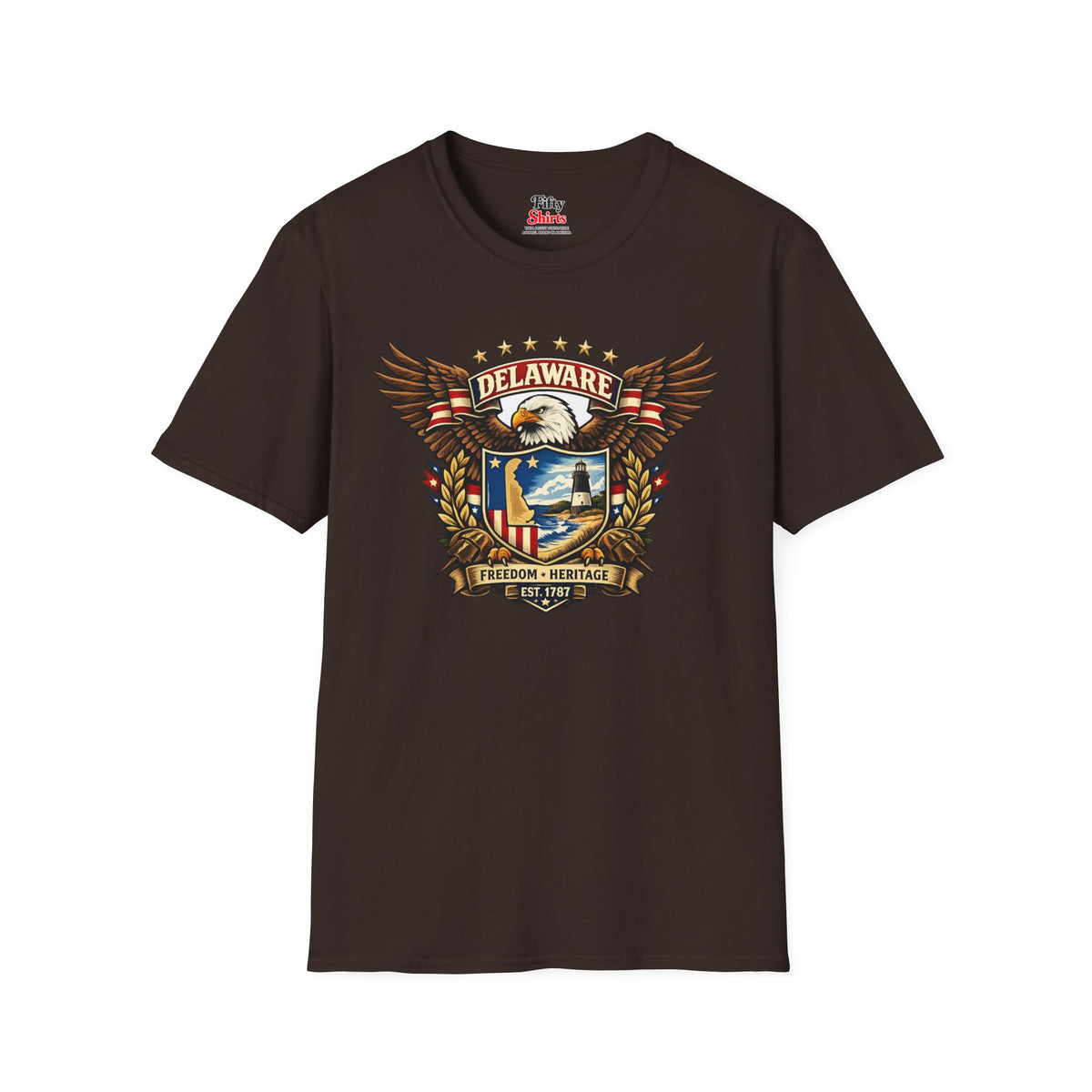 Delaware American Eagle Unisex Softstyle T Shirt State Pride Graphic Tee Collections FS03