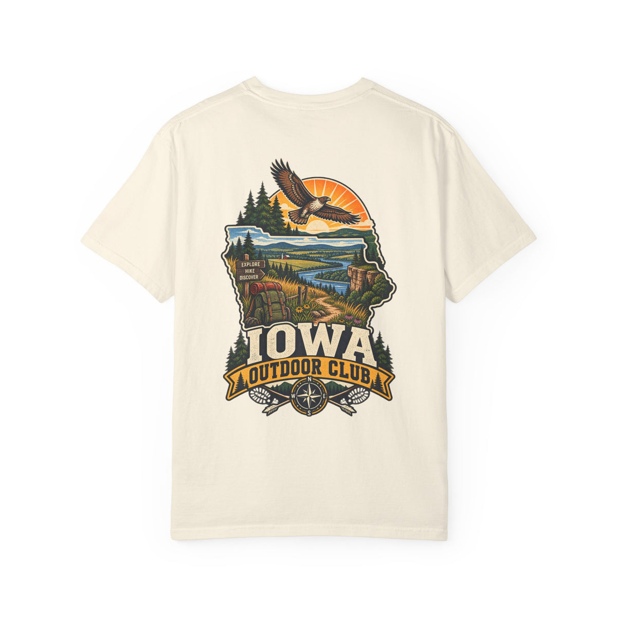 Iowa Outdoor Club Unisex Comfort Color 1717 Streetwear Graphic Tee