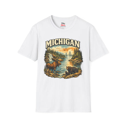 Michigan Wildlife Unisex Softstyle T Shirt State Pride Graphic Tee Collections FS03