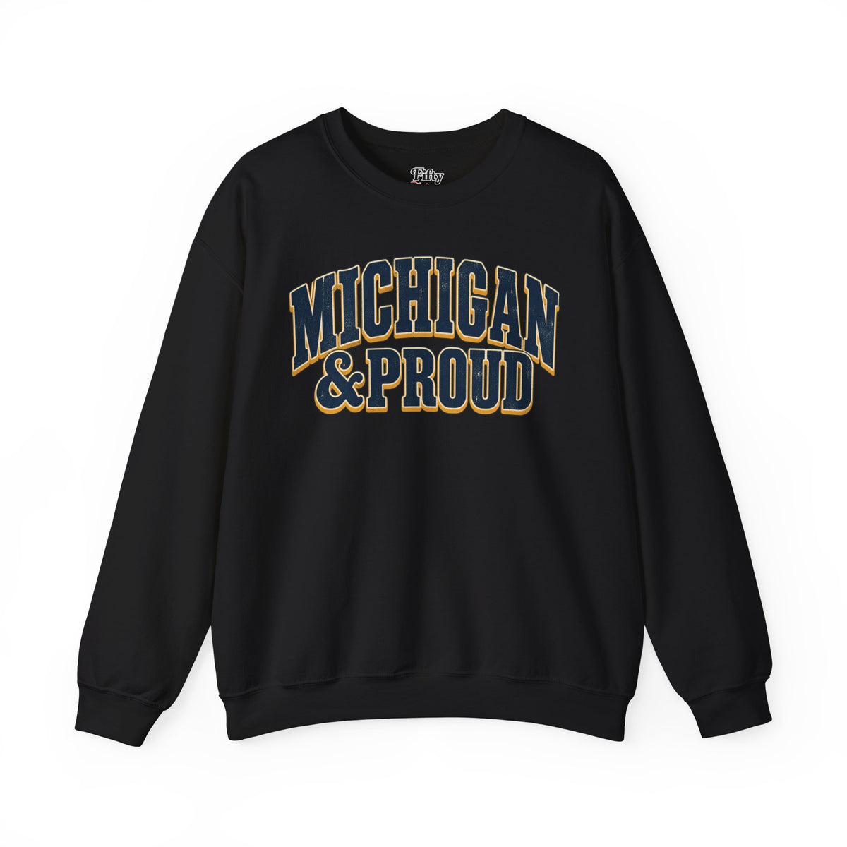 Michigan and Proud Unisex Crewneck Sweatshirt State Name Graphic