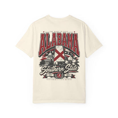 Alabama State Lettering Unisex Comfort Color 1717 Streetwear Graphic Tee