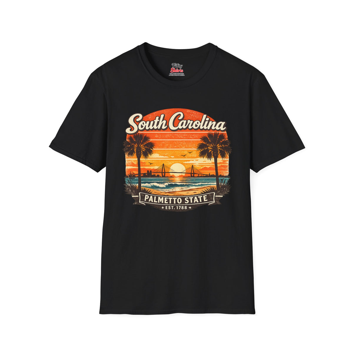 South Carolina Coastal Sunset Unisex Softstyle T Shirt State Pride Graphic Tee Collections FS03