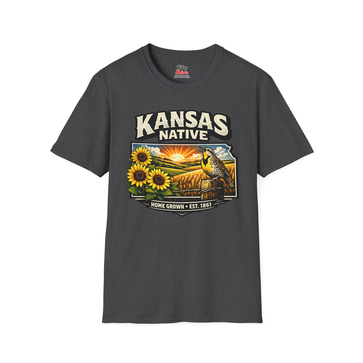 Kansas Native Unisex Softstyle T Shirt State Pride Graphic Tee Collections FS03