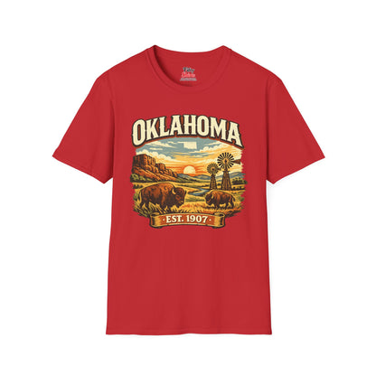 Vintage Oklahoma Heritage Unisex Softstyle T Shirt State Pride Graphic Tee Collections FS03