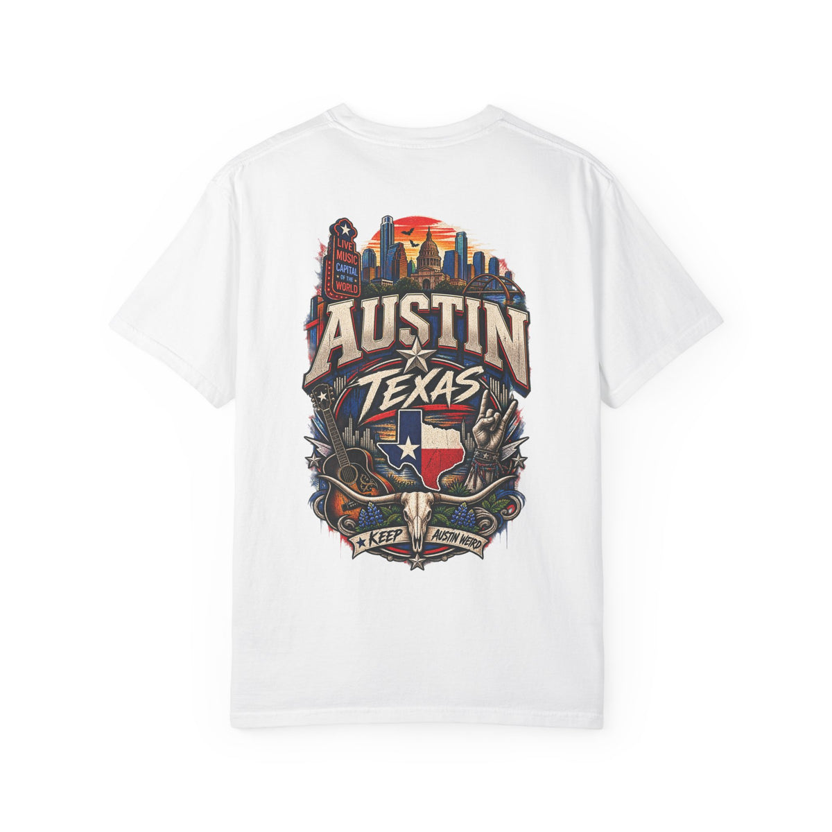 Austin Texas Unisex Comfort Color 1717 Streetwear Graphic Tee