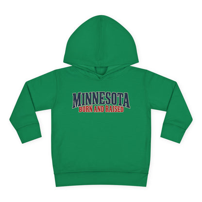 Minnesota Born and Raised Premium Northwoods Unisex Toddler Pullover Fleece Hoodie