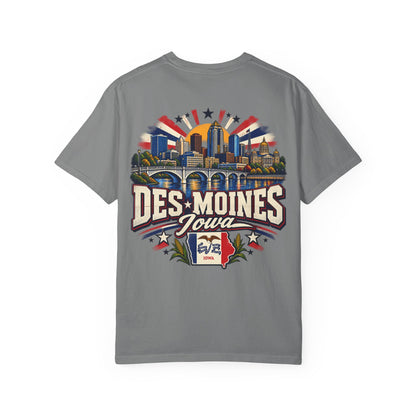 Des Moines Iowa Unisex Comfort Color 1717 Streetwear Graphic Tee