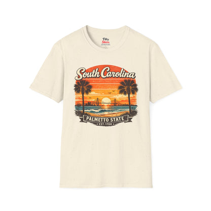 South Carolina Coastal Sunset Unisex Softstyle T Shirt State Pride Graphic Tee Collections FS03