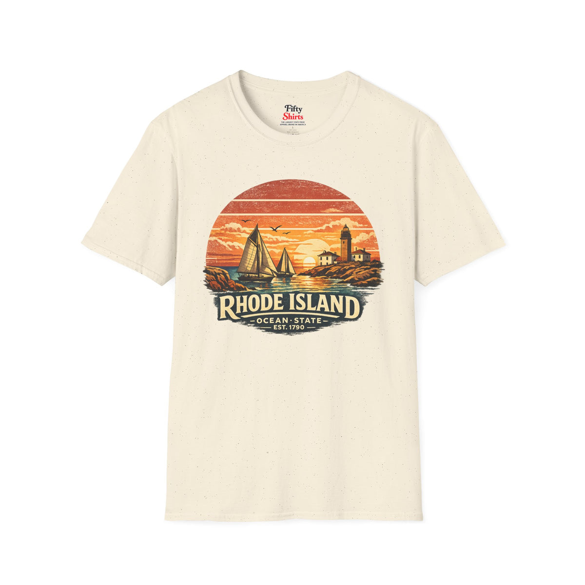 Rhode Island Coastal Sunset Unisex Softstyle T Shirt State Pride Graphic Tee Collections FS03