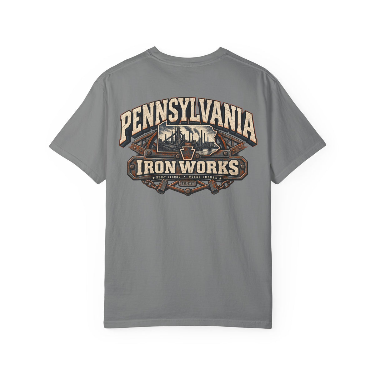 Pennsylvania Iron Works Unisex Comfort Color 1717 Streetwear Graphic Tee