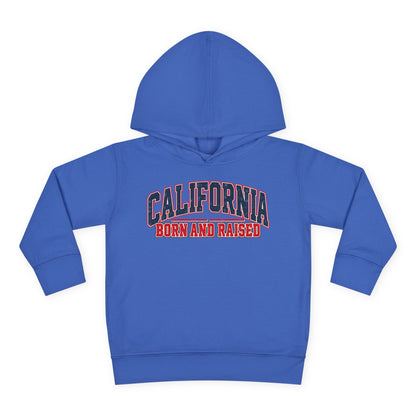 California Born and Raised Vintage Collegiate Unisex Toddler Pullover Fleece Hoodie