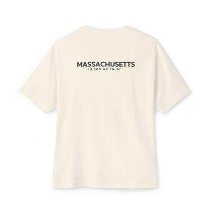 Massachusetts All State In God We Trust Unisex Casual Oversized Boxy Tee