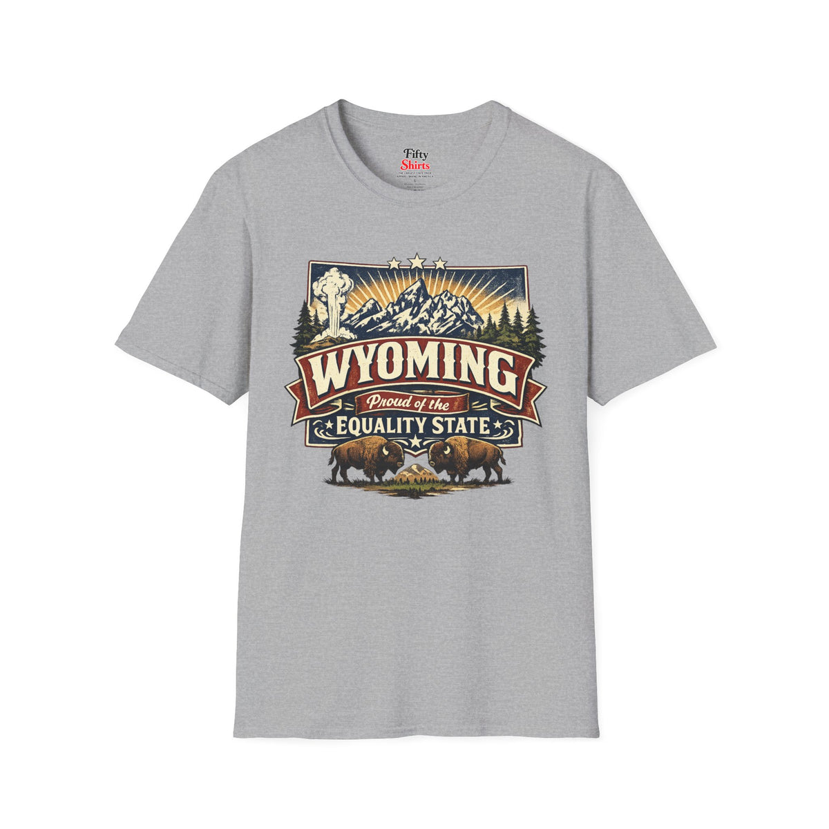 Wyoming State Pride Unisex Softstyle T Shirt State Pride Graphic Tee Collections FS03