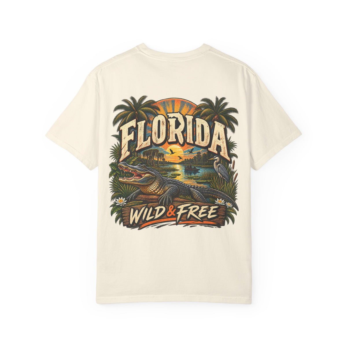 Florida Wild & Free  Unisex Comfort Color 1717 Streetwear Graphic Tee