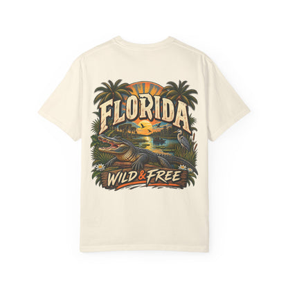 Florida Wild & Free  Unisex Comfort Color 1717 Streetwear Graphic Tee