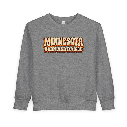 Minnesota Born and Raised Retro 1970s Unisex Toddler Sweatshirt