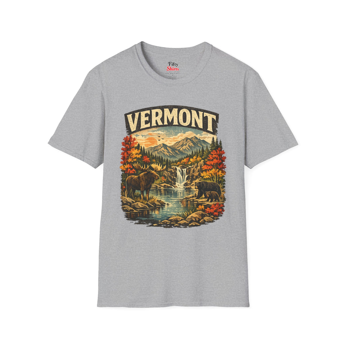 Vermont Wildlife Unisex Softstyle T Shirt State Pride Graphic Tee Collections FS03