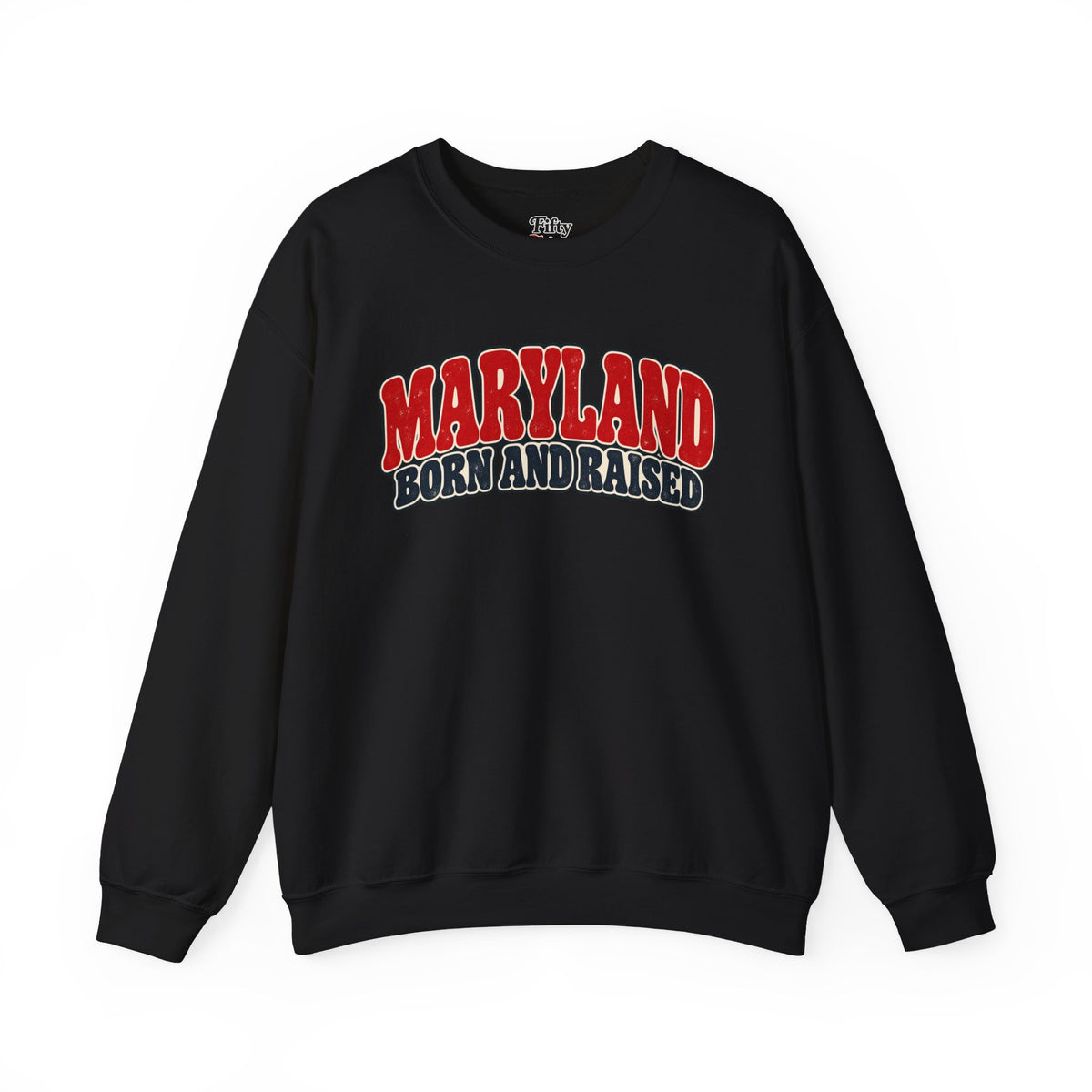 Maryland Born and Raised Retro Americana Unisex Sweatshirt Graphic
