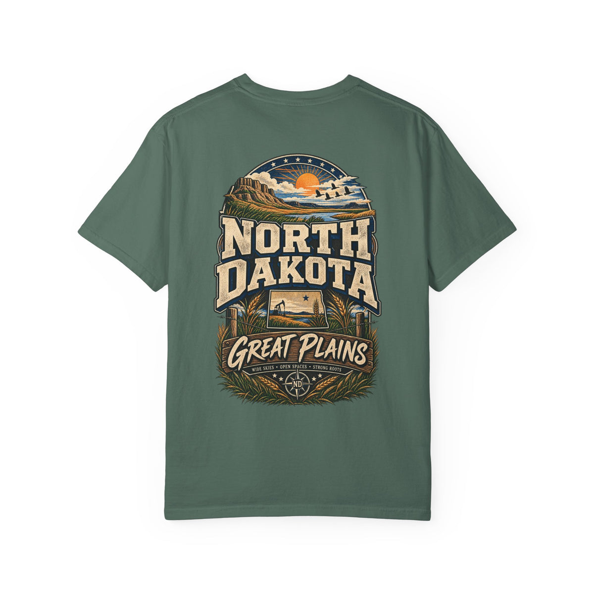 North Dakota Great Plains Unisex Comfort Color 1717 Streetwear Graphic Tee