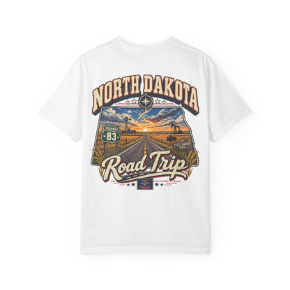 North Dakota Road Trip Unisex Comfort Color 1717 Streetwear Graphic Tee