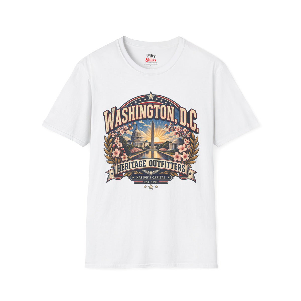 Washington D.C. Heritage Outfitters Unisex Softstyle T Shirt State Pride Graphic Tee Collections FS03