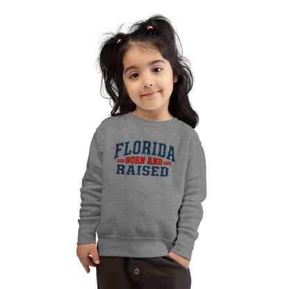 Florida Born and Raised Rustic Americana Unisex Toddler Sweatshirt