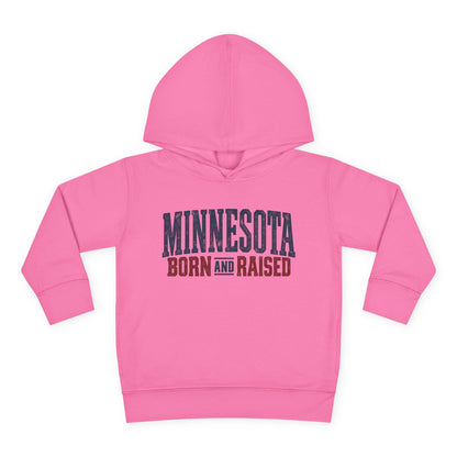 Minnesota Born and Raised Rustic Americana Unisex Toddler Pullover Fleece Hoodie