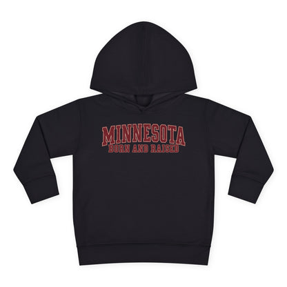 Minnesota Born and Raised Vintage Collegiate Unisex Toddler Pullover Fleece Hoodie