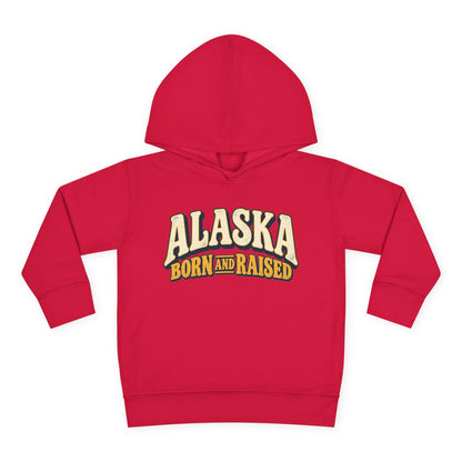 Alaska Born and Raised Retro 1970s Alaska Unisex Toddler Pullover Fleece Hoodie