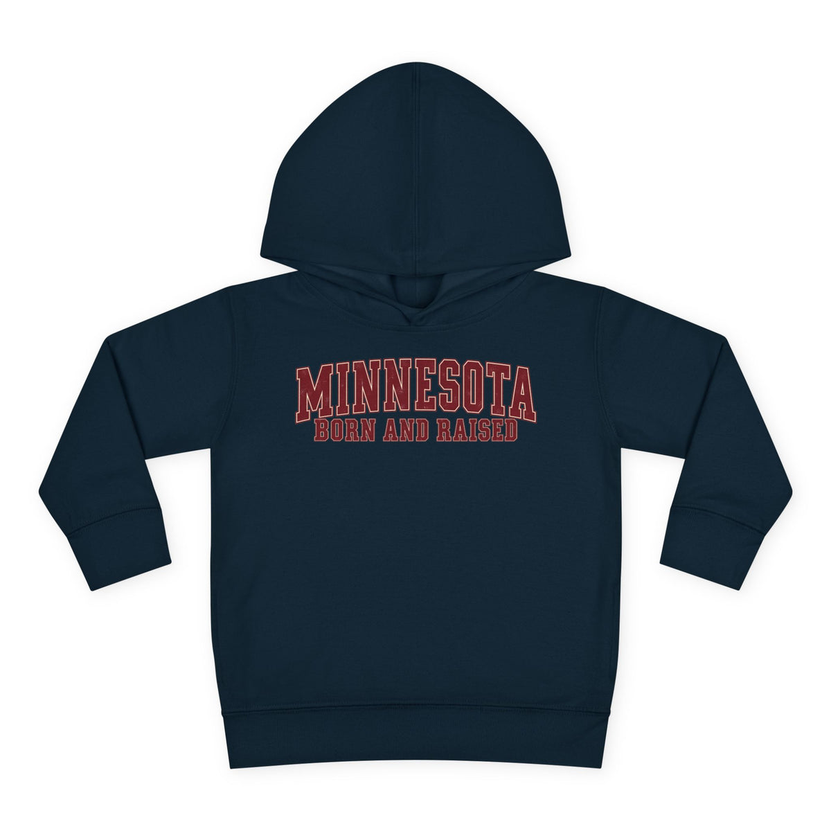 Minnesota Born and Raised Vintage Collegiate Unisex Toddler Pullover Fleece Hoodie