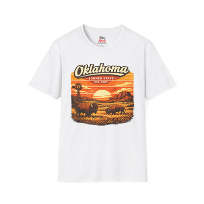 Oklahoma Prairie Sunset Unisex Softstyle T Shirt State Pride Graphic Tee Collections FS03
